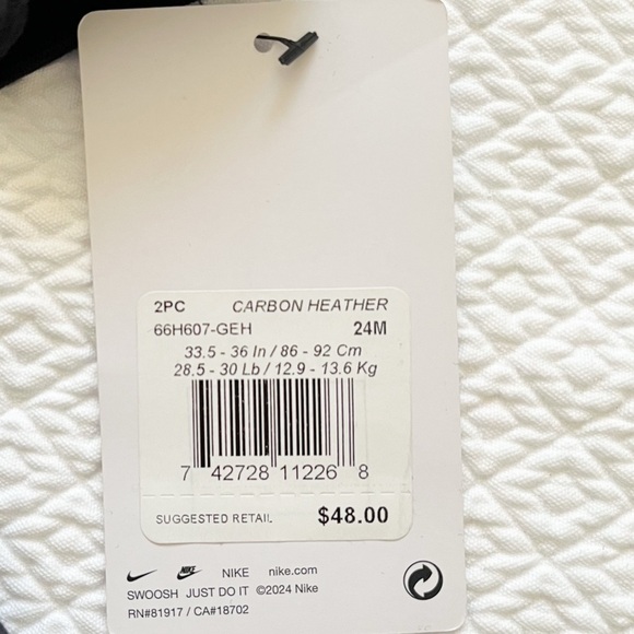 NWT Nike Toddler Boy Black Hoodie Swoop Logo Sweatshirt Size 24M - Picture 6 of 9